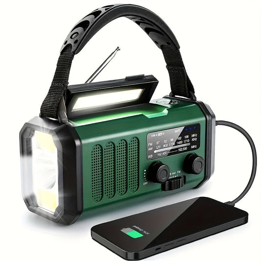 All-in-One-Notfallradio mit Taschenlampe, Solarpanel, USB-Ladegerät und NOAA-Wetterzugang – Kompaktes Überlebensgerät 0