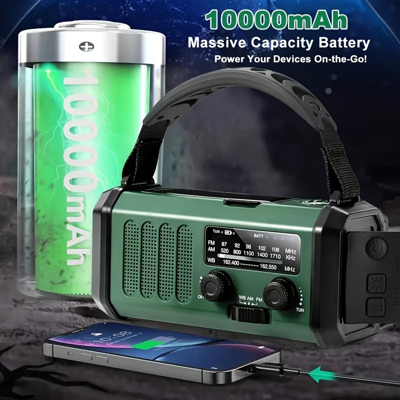 All-in-One-Notfallradio mit Taschenlampe, Solarpanel, USB-Ladegerät und NOAA-Wetterzugang – Kompaktes Überlebensgerät 1
