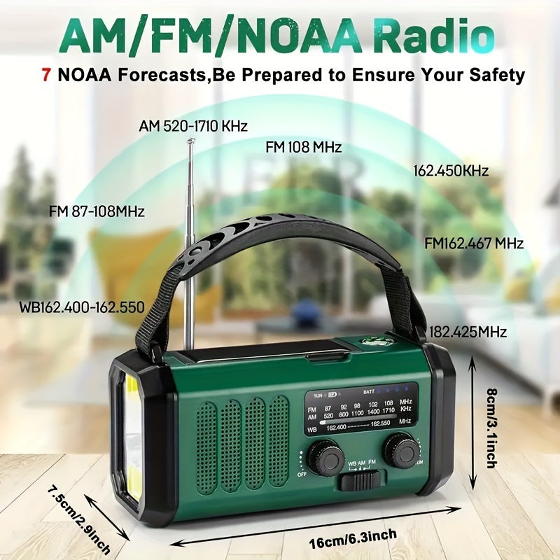 All-in-One-Notfallradio mit Taschenlampe, Solarpanel, USB-Ladegerät und NOAA-Wetterzugang – Kompaktes Überlebensgerät 2