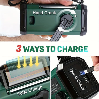 All-in-One-Notfallradio mit Taschenlampe, Solarpanel, USB-Ladegerät und NOAA-Wetterzugang – Kompaktes Überlebensgerät 3
