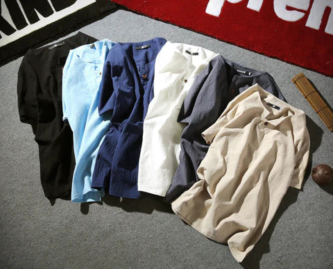 Herren T-Shirt Sommer Leicht Atmungsaktiv Baumwolle für Männer-3