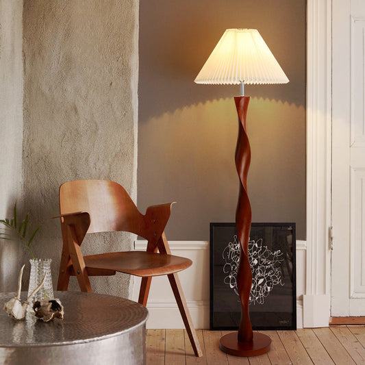 AmberHue | Dekorative Stehlampe aus japanischem Walnussholz 0