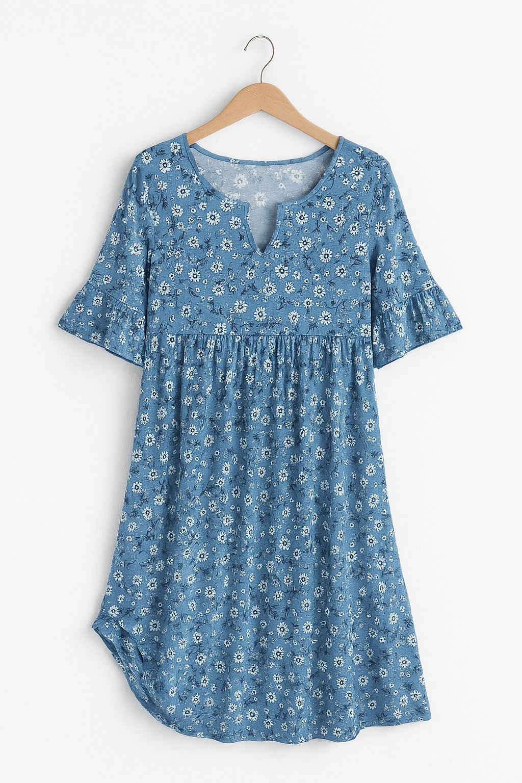 Variant image for Damen Kleid Blau Größe M Polyester Festlich Blumenmuster-13