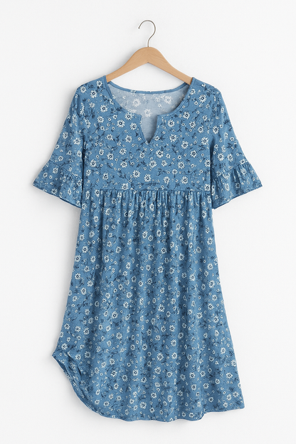 Variant image for Damen Kleid Blau Größe M Polyester Festlich Blumenmuster-13