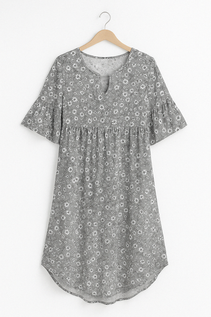 Variant image for Damen Kleid Blau Größe M Polyester Festlich Blumenmuster-7