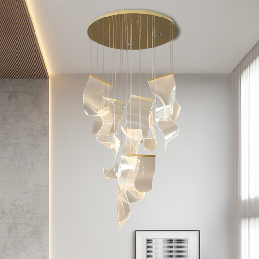 Archinea | Treppenleuchter aus Acryl in Gold für moderne Innenräume 0