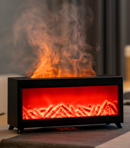 Aromatherapie-Diffuser 4-in-1 mit LED-Flamme und Smart Timer – Luftbefeuchter in Schwarz oder Weiß 1