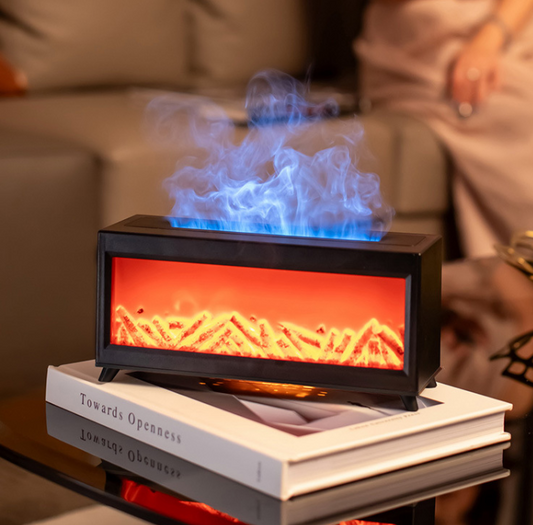 Aromatherapie-Diffuser 4-in-1 mit LED-Flamme und Smart Timer – Luftbefeuchter in Schwarz oder Weiß 2