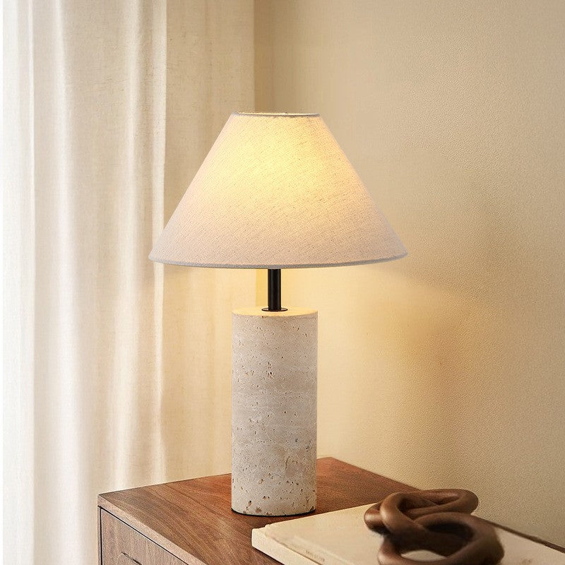 Artisanel | Lorie Marmor + Leinen Tischlampe für minimalistisches Interieur 1