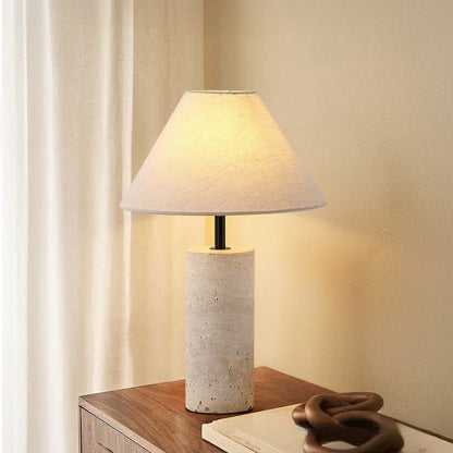 Artisanel | Lorie Marmor + Leinen Tischlampe für minimalistisches Interieur 1