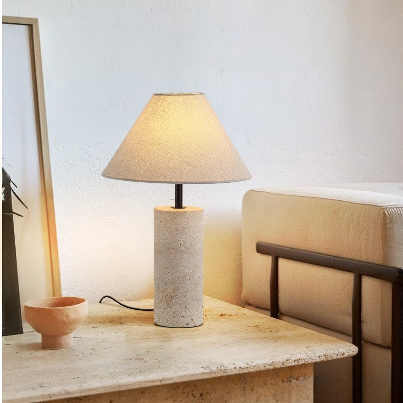 Artisanel | Lorie Marmor + Leinen Tischlampe für minimalistisches Interieur 3