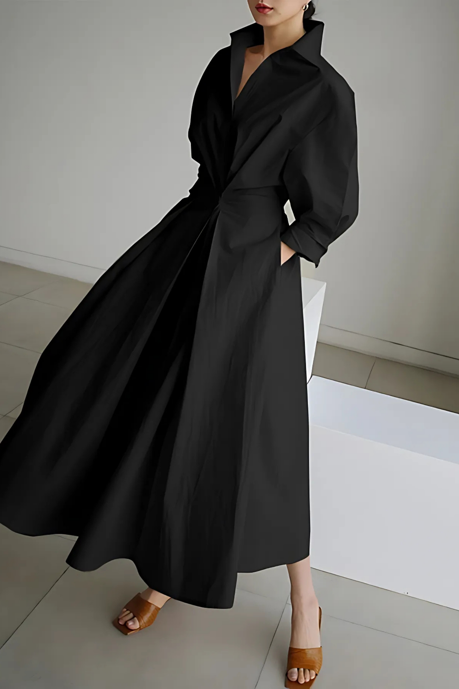 Damen Maxikleid Schwarz Größe M Polyester Festlich für Hochzeitsgast-6