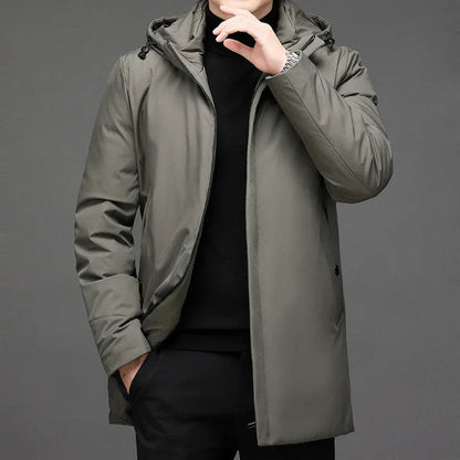 Asher | Klassische Herren Winter Pufferjacke mit Reißverschluss und Kapuze 1