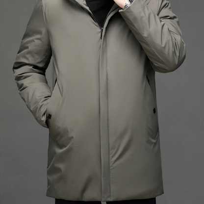 Asher | Klassische Herren Winter Pufferjacke mit Reißverschluss und Kapuze 2
