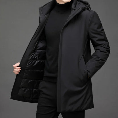 Asher | Klassische Herren Winter Pufferjacke mit Reißverschluss und Kapuze 4