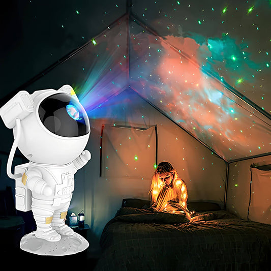 Astronauten Sternenprojektor mit Galaxie-Effekten – Nachtlampe für Kinder und Erwachsene, Beruhigende Atmosphäre, USB-Anschluss 0
