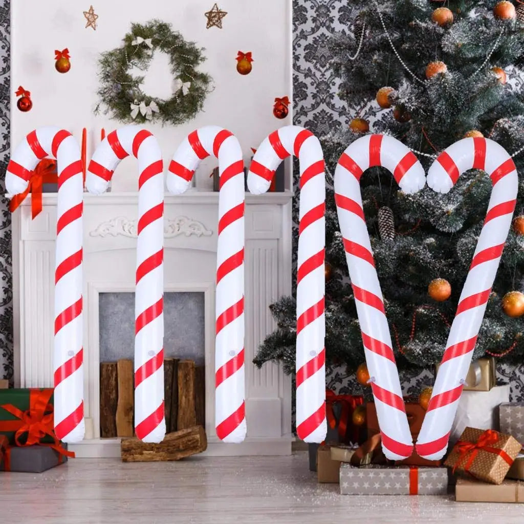 Aufblasbare Weihnachtsdekoration Set von 4 Zuckerstangen 87 cm PVC für Außenbereich 0