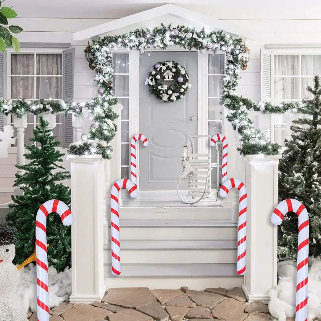 Aufblasbare Weihnachtsdekoration Set von 4 Zuckerstangen 87 cm PVC für Außenbereich 1
