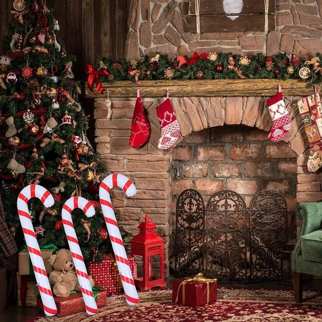 Aufblasbare Weihnachtsdekoration Set von 4 Zuckerstangen 87 cm PVC für Außenbereich 3