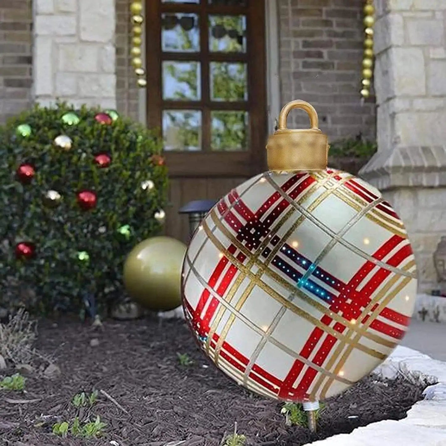 Aufblasbare Weihnachtskugel Garten Dekoration PVC 60 cm 12