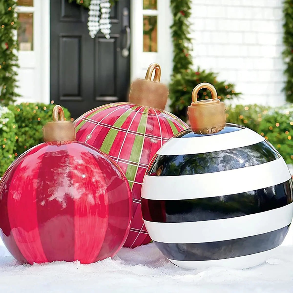 Aufblasbare Weihnachtskugel Garten Dekoration PVC 60 cm 3