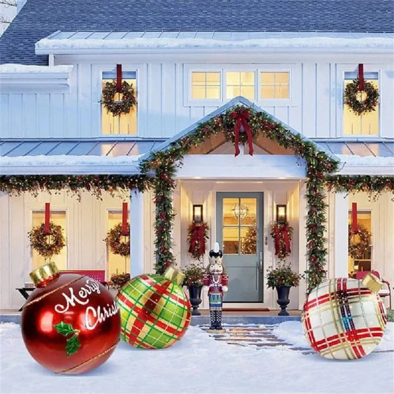 Aufblasbare Weihnachtskugel Garten Dekoration PVC 60 cm 4