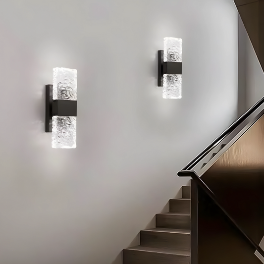StrahlGlas | Lámpara de cristal elegante para iluminación ambiental de pared