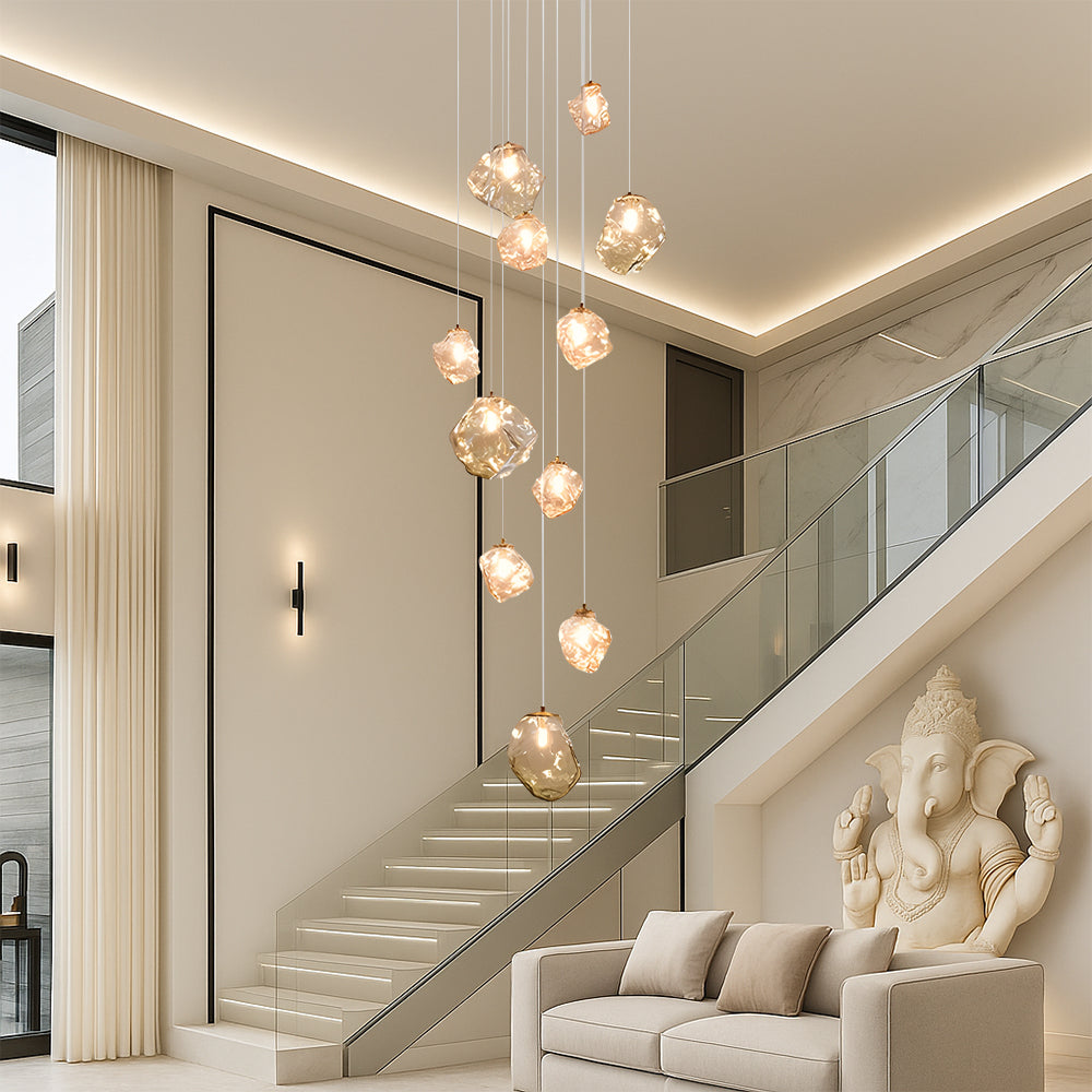Aurifera | Skandinavischer Villa-Treppenkronleuchter für anspruchsvolles Interieur 5