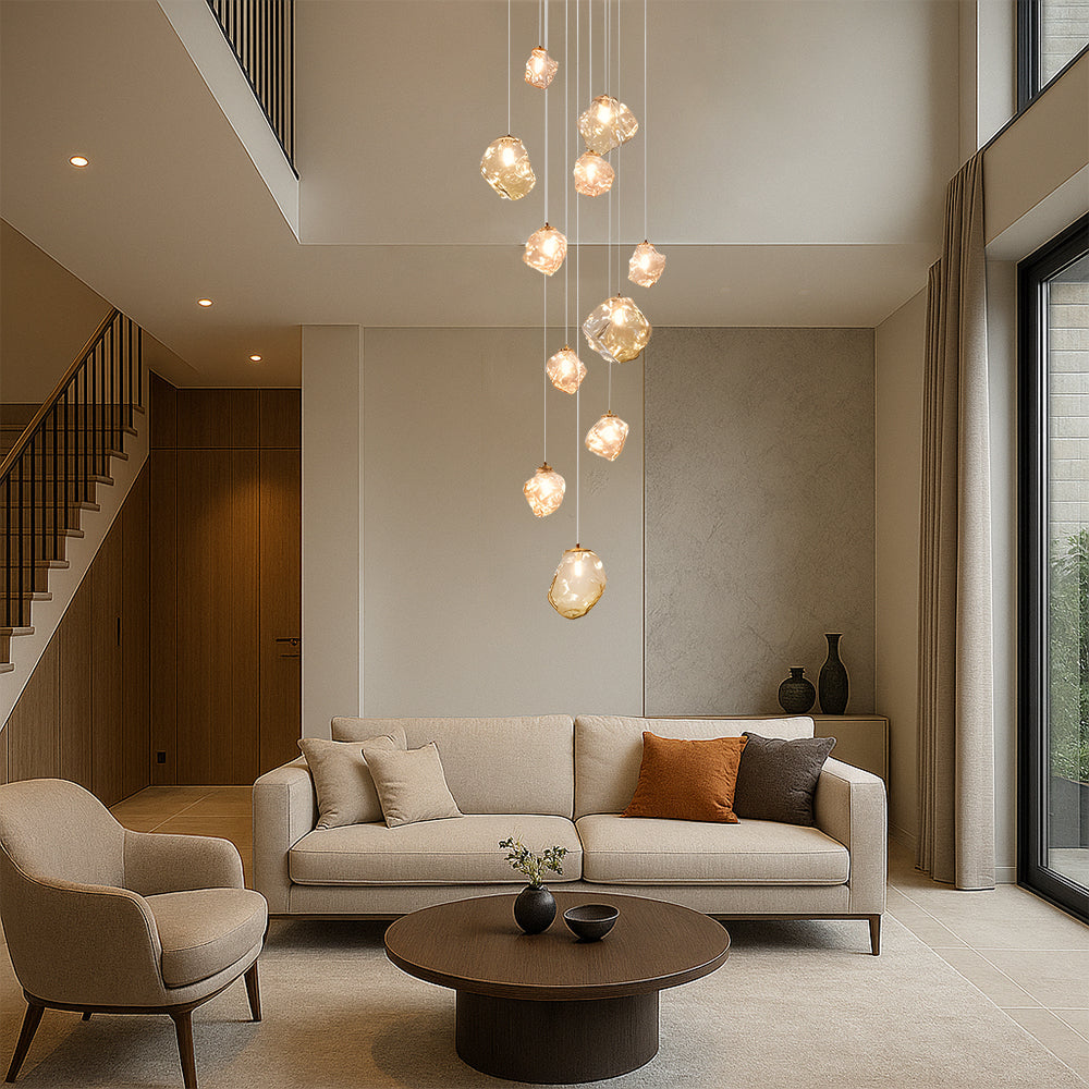 Aurifera | Skandinavischer Villa-Treppenkronleuchter für anspruchsvolles Interieur 6