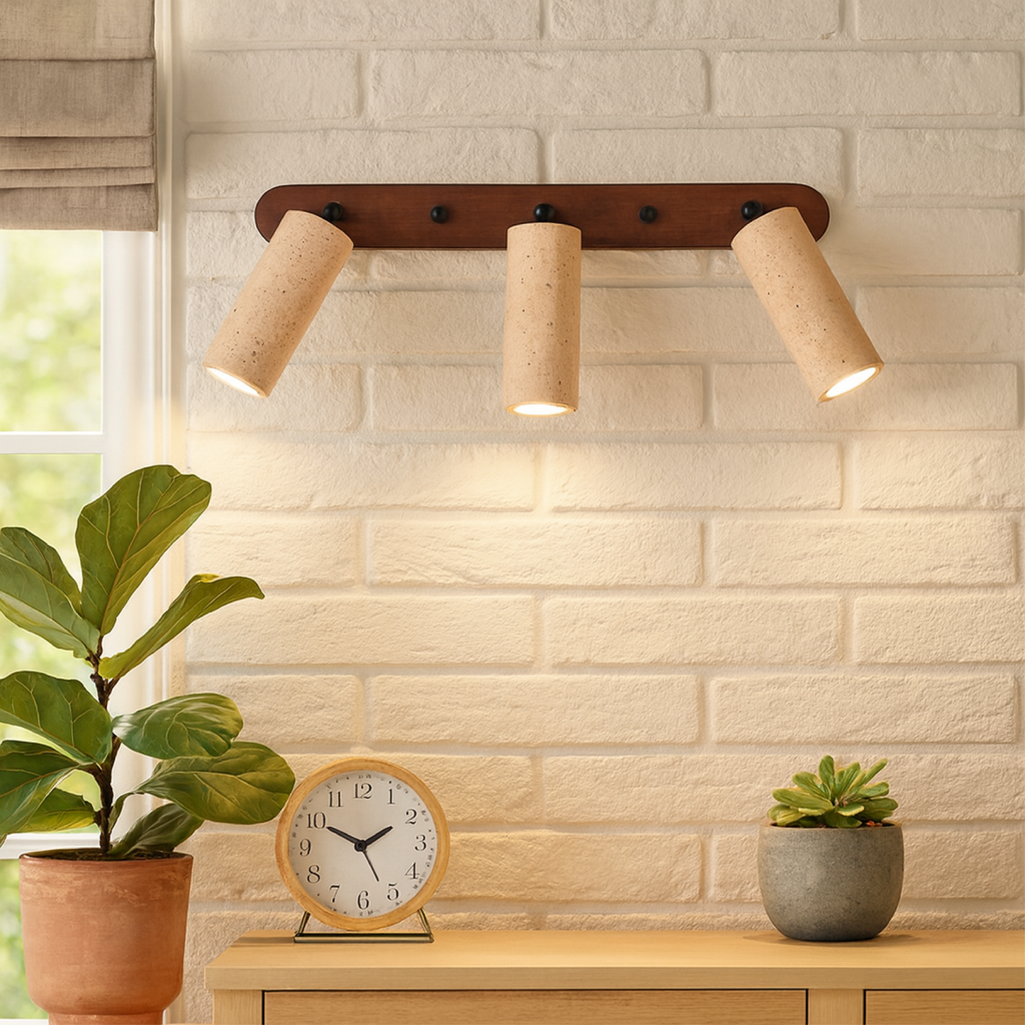 Aurivon | Minimalistische schwenkbare Wandleuchte aus Travertin für Retro-Eleganz 1