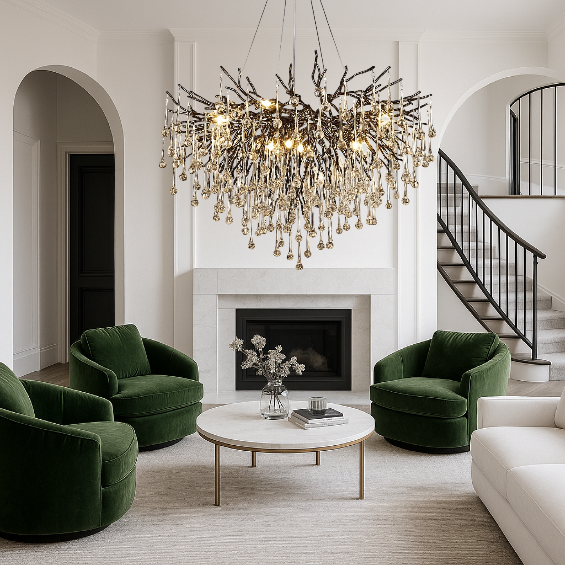 Auronix | Luxuriöser schwarzer Regentropfen-Kronleuchter für moderne Eleganz 1
