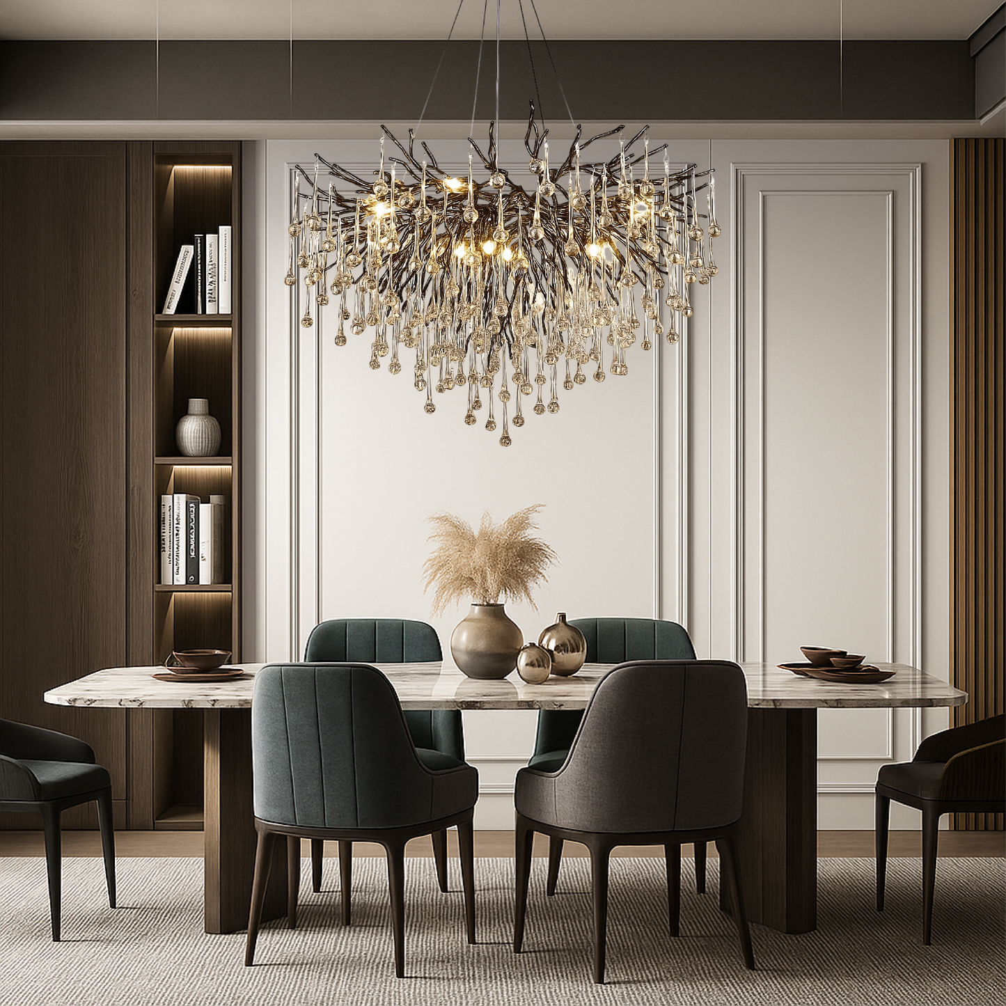 Auronix | Luxuriöser schwarzer Regentropfen-Kronleuchter für moderne Eleganz 2
