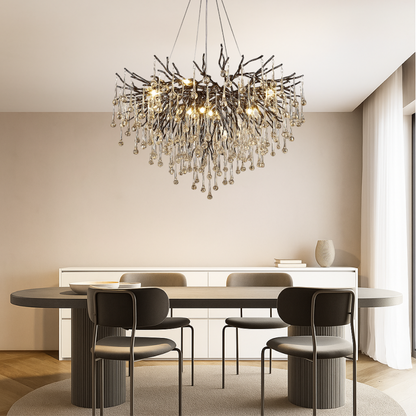 Auronix | Luxuriöser schwarzer Regentropfen-Kronleuchter für moderne Eleganz 3