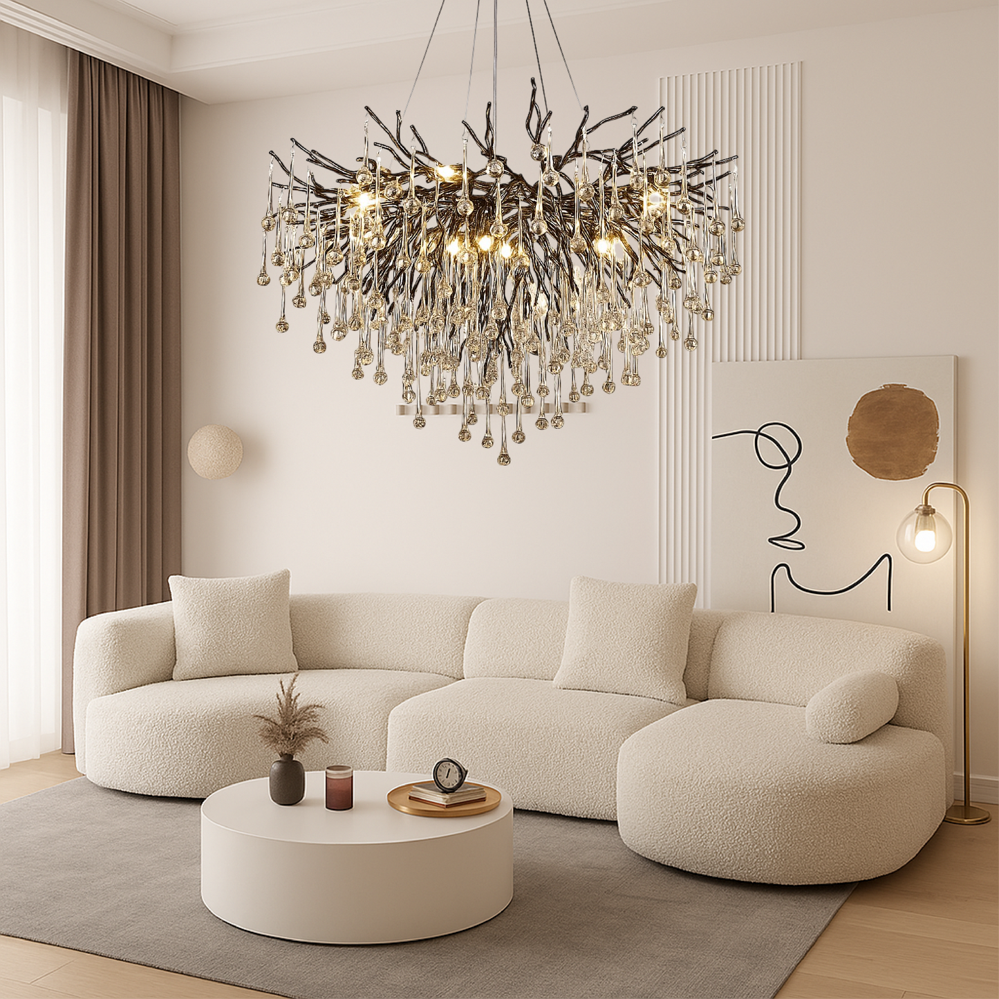 Auronix | Luxuriöser schwarzer Regentropfen-Kronleuchter für moderne Eleganz 5