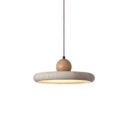 Aurvra | Moderne, schlichte Hängelampe aus Travertinholz 0