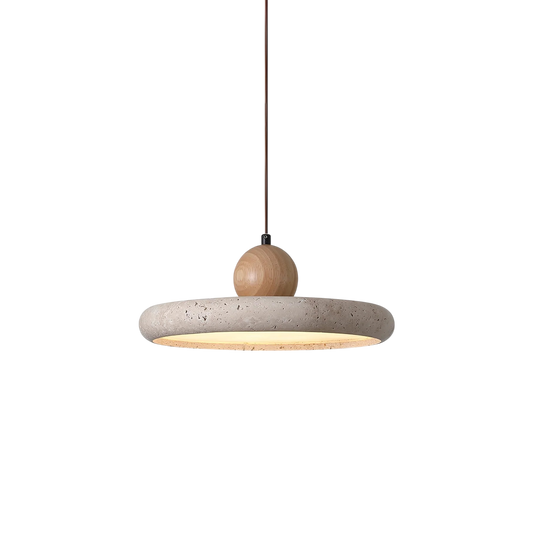 Aurvra | Moderne, schlichte Hängelampe aus Travertinholz 0