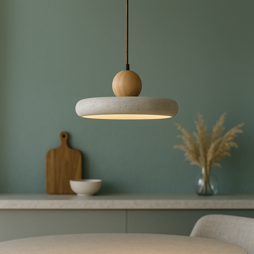 Aurvra | Moderne, schlichte Hängelampe aus Travertinholz 6