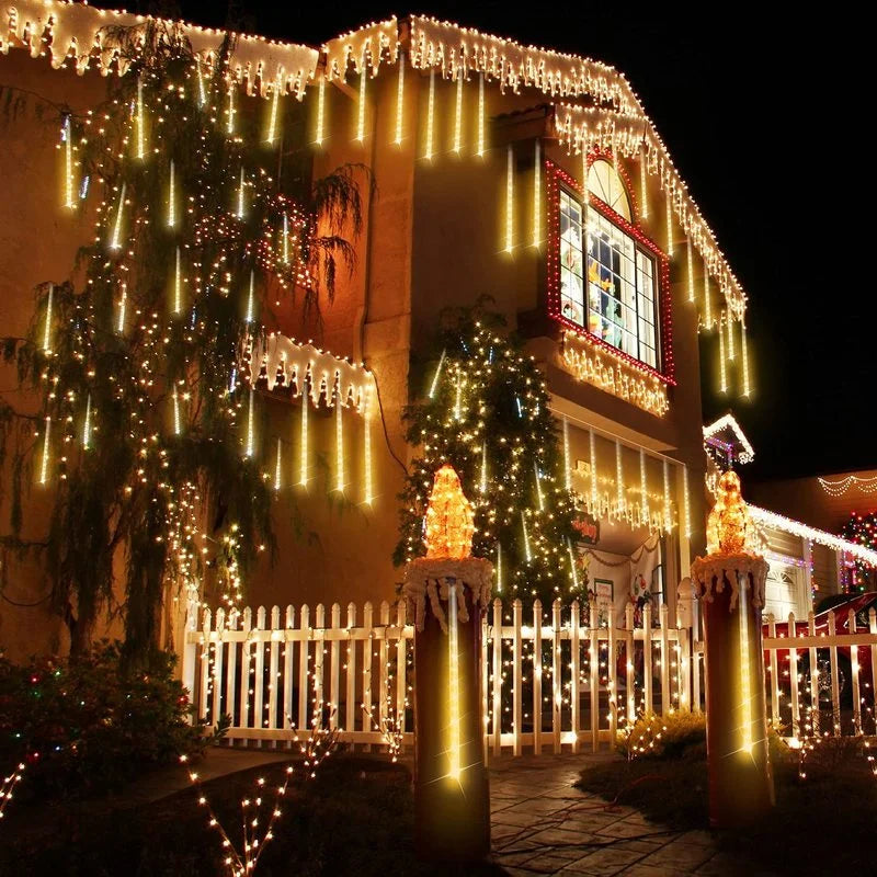 Außenbeleuchtung LED Wasserfall Tropfen Wasserdicht für Garten und Terrasse 3