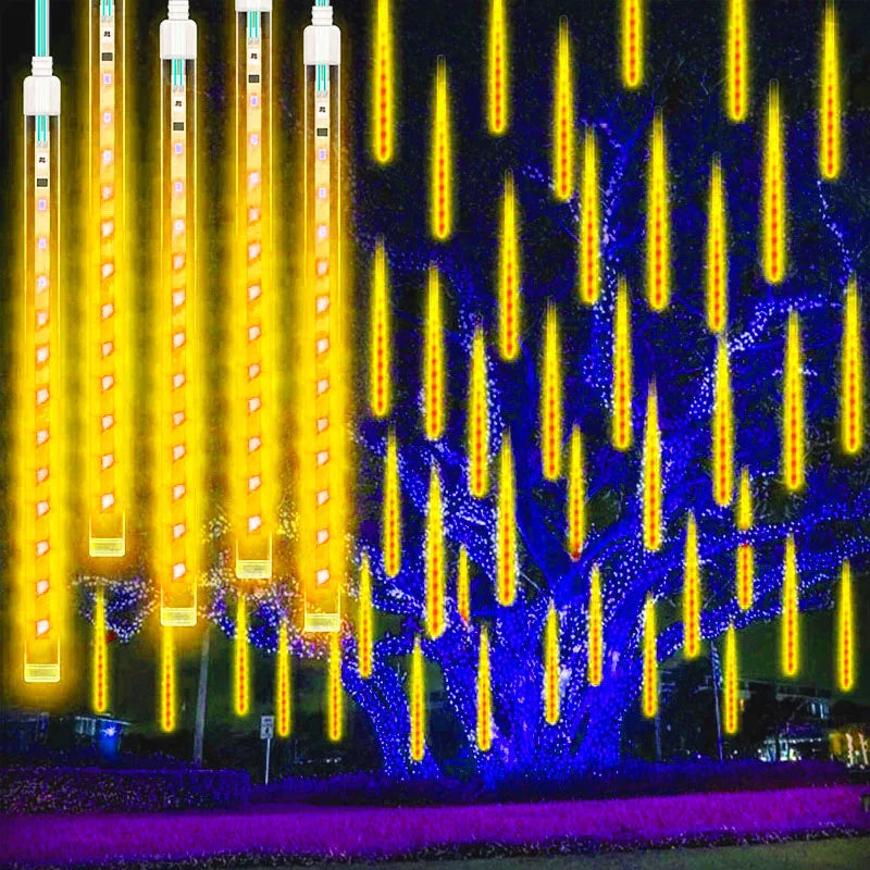 Außenbeleuchtung LED Wasserfall Tropfen Wasserdicht für Garten und Terrasse 6