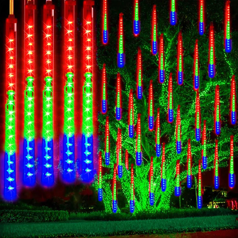 Außenbeleuchtung LED Wasserfall Tropfen Wasserdicht für Garten und Terrasse 7