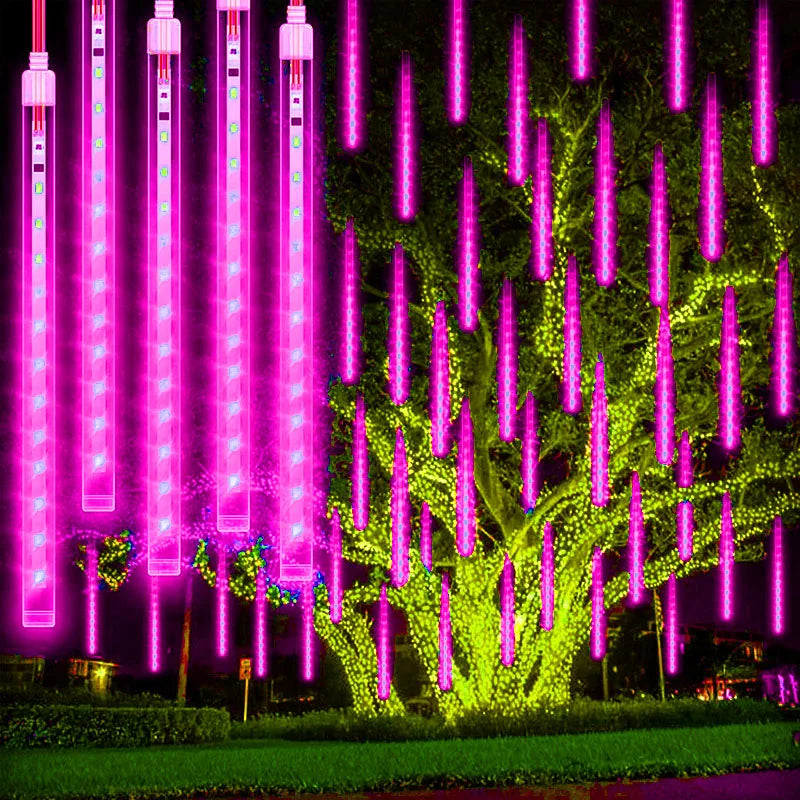 Außenbeleuchtung LED Wasserfall Tropfen Wasserdicht für Garten und Terrasse 9