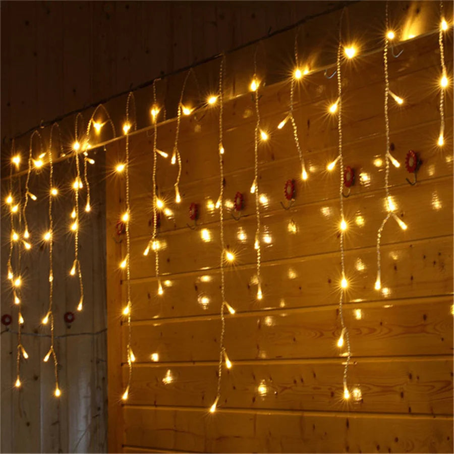 Außenbeleuchtung Solar Eiszapfen Lichtkranz Wasserdicht 8 Modi für Garten Terrasse 300cm 500cm 600cm 1000cm 5