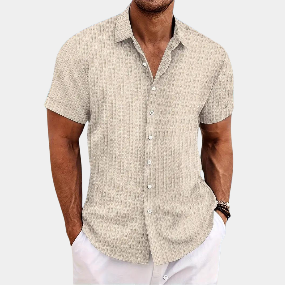 Herrenhemd Atmungsaktiv Leinen Langarm Stilvoll Sommer in Weiß Hellblau Dunkelblau Schwarz Beige-5