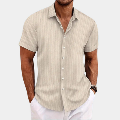 Herrenhemd Atmungsaktiv Leinen Langarm Stilvoll Sommer in Weiß Hellblau Dunkelblau Schwarz Beige-5
