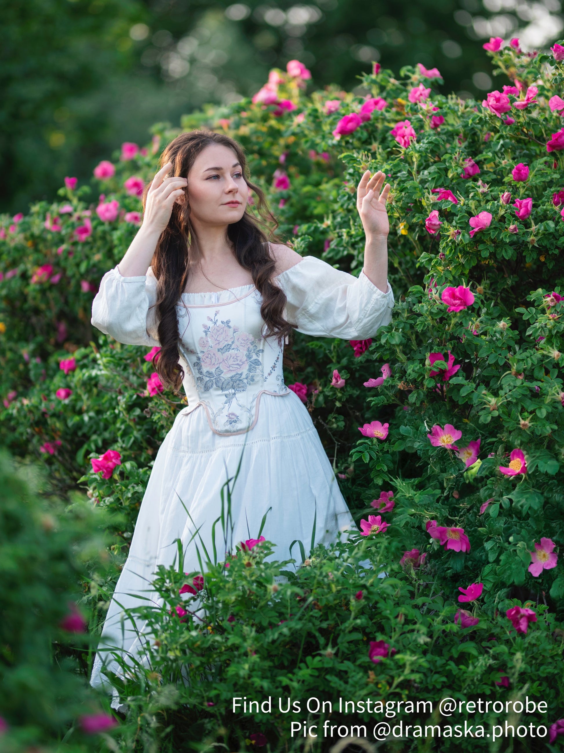 Besticktes Blumenkorsett im Fairycore-Stil 1