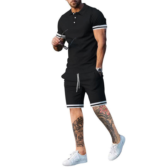 Herren Set Blau Größe M Polyester – Modisches Sommer Outfit für Männer-1