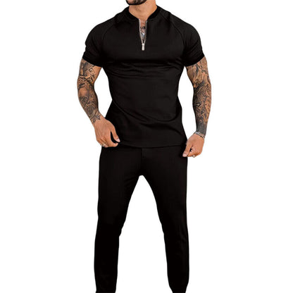 Herren Set Grau Größe M Polyester Slim Fit Casual-2