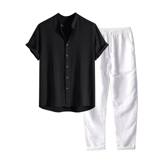 Herren Set Blau Größe M Polyester Casual Outfits für Männer-1