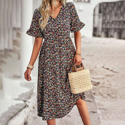 Variant image for Emery - Damenkleid Blumenmidi aus Leichtem Polyester für Sommerlooks-5