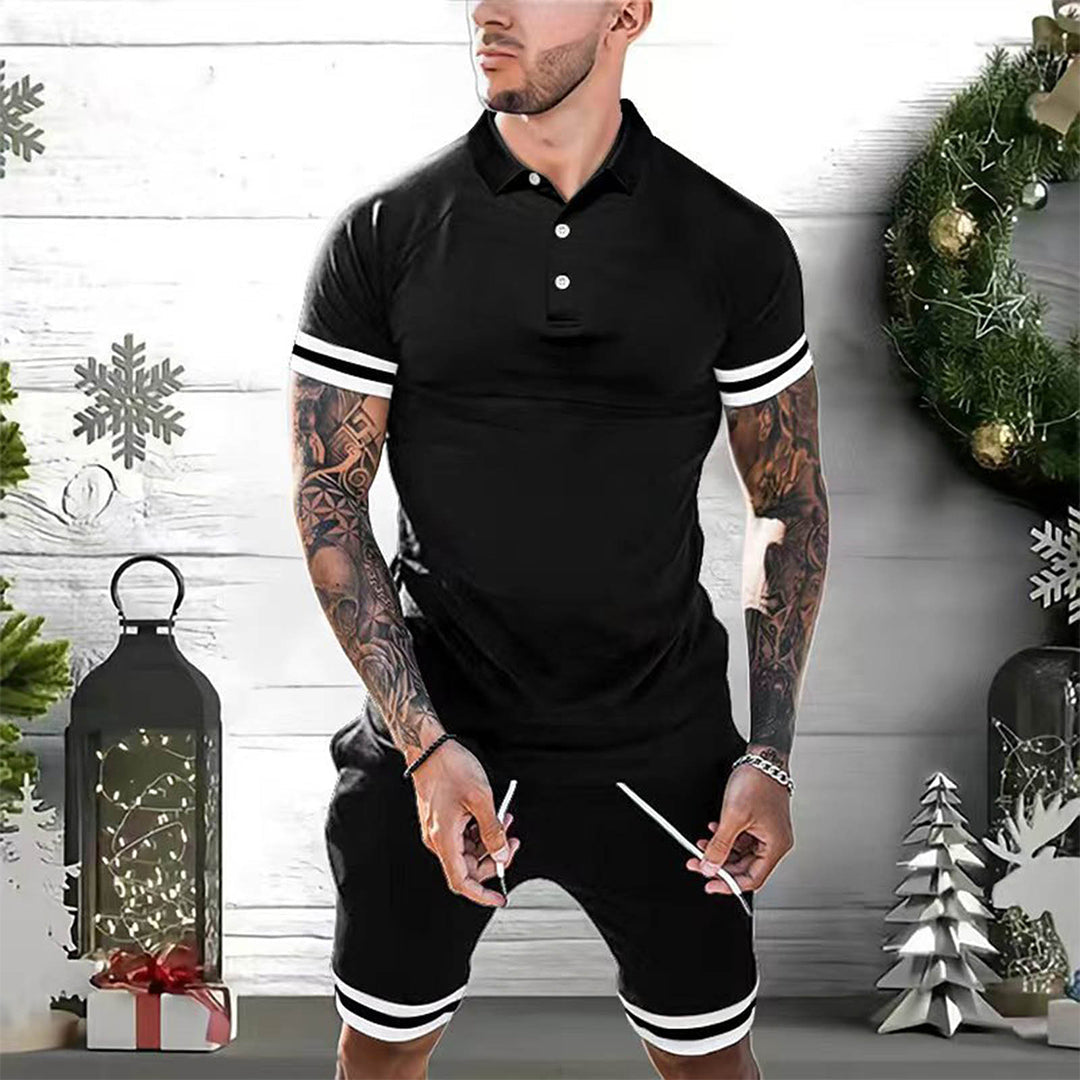 Herren Set Blau Größe M Polyester – Modisches Sommer Outfit für Männer-2